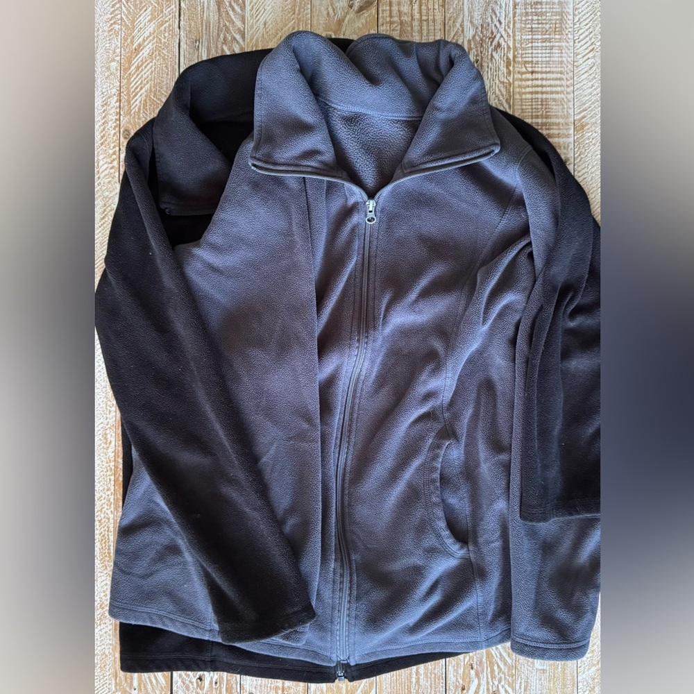 💙Old Navy Women’s Full-Zip Fleece Jacket Bundle (Black + Slate Blue)💙 ~Small